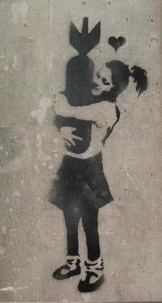 Girl hugging bomb